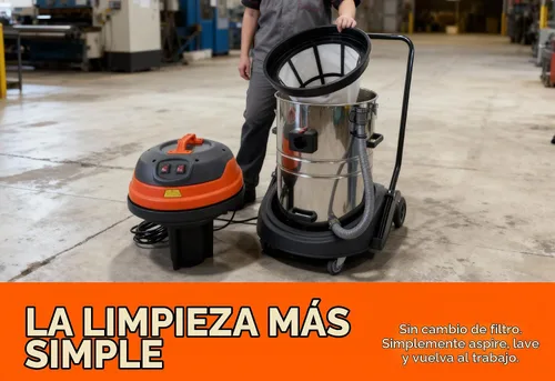 Vista 6 de JM773 Aspiradora industrial mojado/seco – 2 motores – 21 galones.