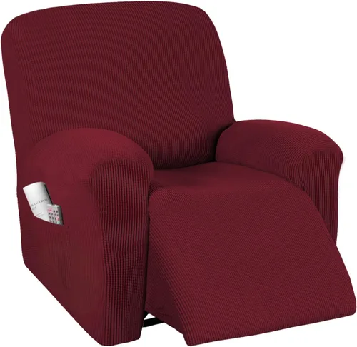Vista 13 de PrinceDeco Funda para silla reclinable, 1 pieza, funda elástica para silla reclinable, protector de muebles con parte inferior elástica para silla
