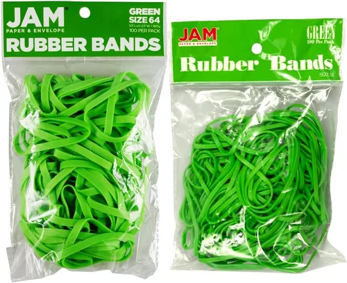 Vista 31 de JAM PAPER Bandas de goma coloridas, tamaño 33, bandas elásticas blancas, 100/paquete Blanco