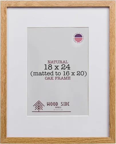 Vista 25 de Marcos de fotos de madera de roble de 11 x 17 pulgadas con paspartú para 9 x 15 pulgadas, marco de fotos de madera maciza natural para colgar
