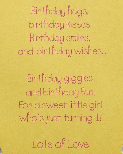 Vista 3 de American Greetings Tarjeta de primer cumpleaños para niña (cupcake)