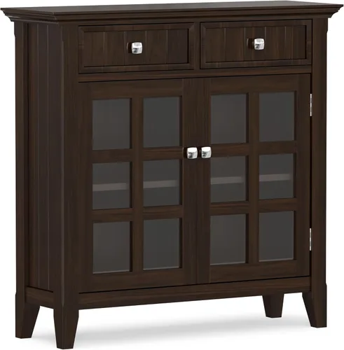 Vista 14 de SIMPLIHOME Acadian - Armario de madera maciza de 36" de ancho, color negro
