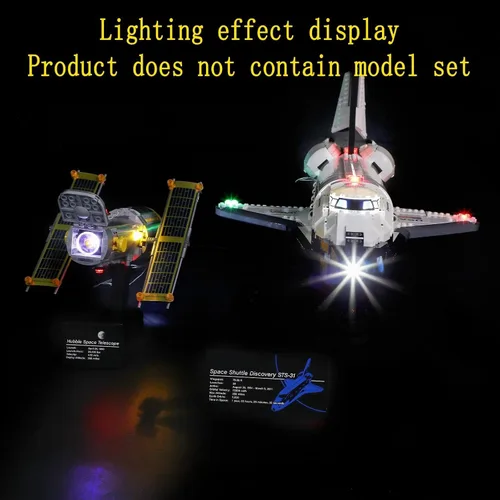 Vista 4 de GEAMENT Kit de luz LED compatible con LEGO NASA Space Shuttle Discovery - Juego de iluminación para modelo de construcción Creator 10283