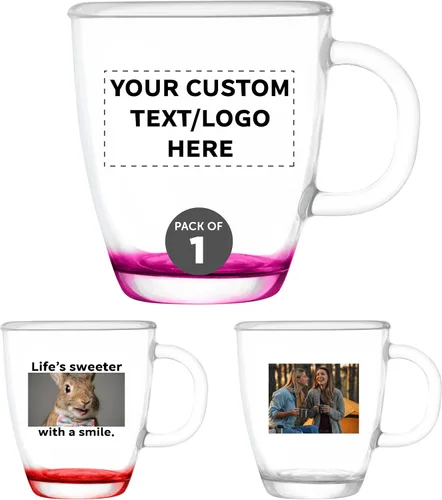 Vista 12 de DISCOUNT PROMOS London Glass Ceramic Mugs 11.75 oz. - Customizable Text, Logo - Drinkware, Coffee, C-handle - Black Custom – Black