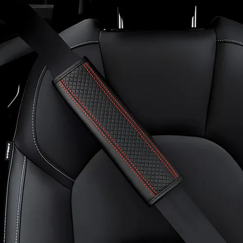 Vista 7 de 2 almohadillas para cinturón de seguridad para cinturón de seguridad de automóvil, de cuero transpirable, cojín de conducción más cómodo que ayuda a