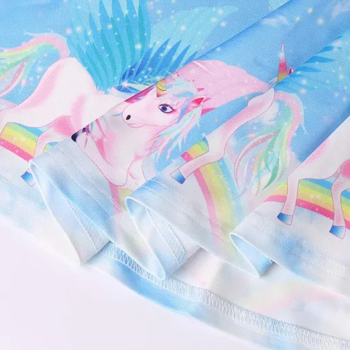 Vista 5 de LaBeca - Vestido sin mangas o de manga larga para niñas, vestidos informales con diseño de unicornio o sirena para niñas pequeñas o grandes