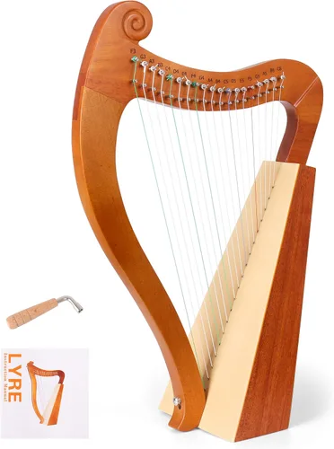 Vista 7 de Arpa de lira 16 cuerdas de metal con llave de afinación instrumentos de arpa, arpa de lira es una buena opción para los amantes de la música
