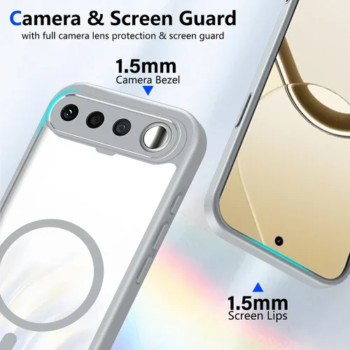 Vista 725 de Funda magnética transparente compatible con Xiaomi 17T, color negro 2 en 1 PC + TPU cubierta de teléfono a prueba de golpes, carcasa protectora