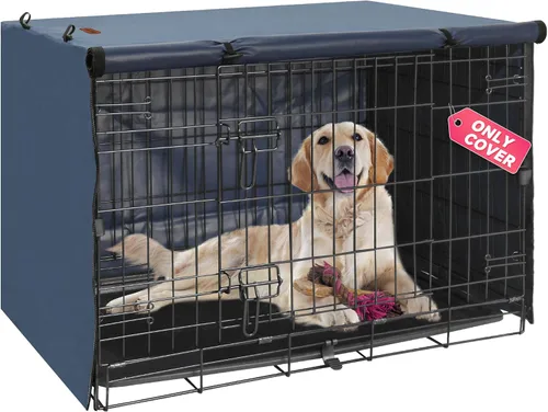 Vista 14 de Seiyierr Funda para jaula de perro – Funda para perrera para jaula de perro de 24 pulgadas, cubierta de poliéster de doble puerta para jaula