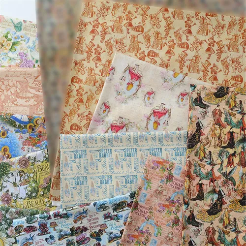 Vista 8 de BAWHO Mooie Pure Katoenen Stof Uniek Met Vleugels Fairy Fish Cartoon Boy Rijdt Op EEN Paard Dat Door De Wolken Patroondoek Loopt Voor Ambachten
