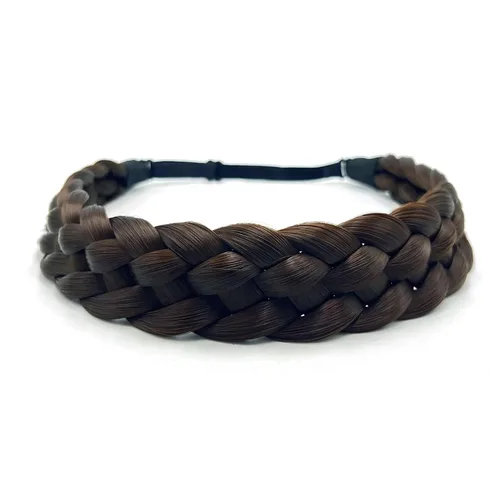 Vista 18 de Diadema de pelo sintético de 5 hebras trenzadas, clásicas, gruesas, anchas, trenzadas, elásticas, multicolor, accesorios de belleza para el cabello