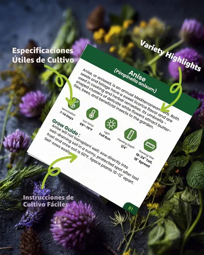 Vista 2 de 35 semillas de hierbas medicinales y de té para plantar, paquete variado