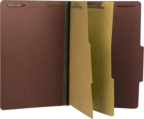 Vista 9 de The File King Carpeta de archivos de división azul con clasificación de cartón prensado, tamaño legal, caja de 10, dos divisores, seis puntas