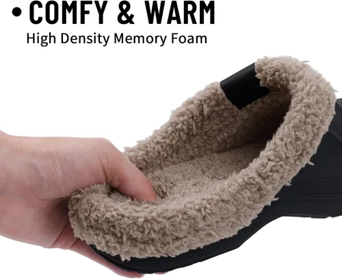 Vista 4 de Beslip - Zuecos clásicos forrados de piel, impermeables, para invierno, para mujeres y hombres, para interiores y exteriores