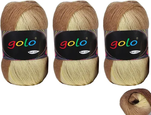 Vista 36 de Hilo de lana golo para tejer 200 yardas, hilo Cachemire multicolor arcoíris