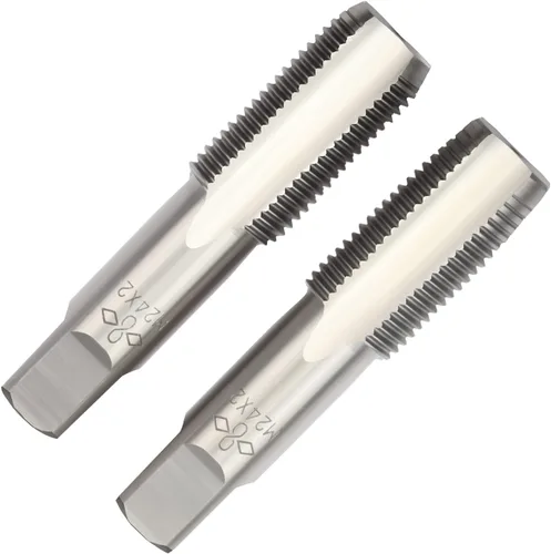 Vista 48 de M2 X 0.4 Mano métrica de grifo, mano derecha M2 X 0.016 in roscado mano grifo 1 par M2 X 0.4 Hand Tap 1Pair, Made of Alloy Tool Steel, Includes a