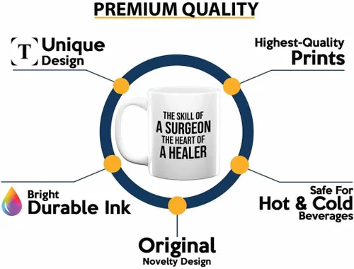 Vista 2 de Taza de café de cirujano de 11 oz, color blanco - La habilidad de un cirujano - Recovery Doctor Sick Friends Enfermedad Enfermedad