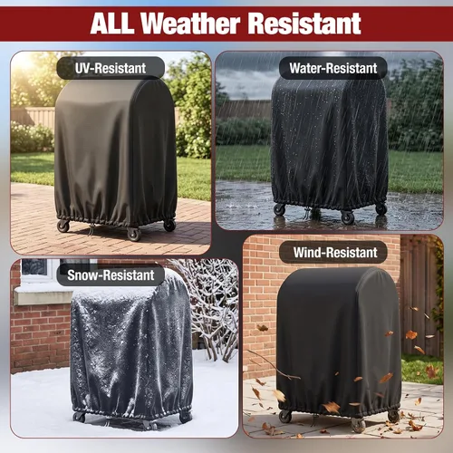 Vista 5 de Funda para Parrilla, 32 Pulgadas Impermeable Resistente a los Rayos UV de Servicio Pesado Funda Pequeña para Parrilla BBQ para Parrilla al Aire