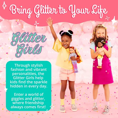 Vista 7 de Glitter Girls – Ropa para Muñeca de 14 Pulgadas – Conjunto de Volantes y Plisados para Guapas – Chaqueta Arcoíris, Falda, Sombrero y Zapatos