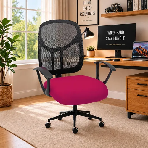 Vista 50 de Fundas elásticas resistentes al agua para sillas de computadora - Protectores lavables para respaldo giratorio y asiento para mascotas - Negro