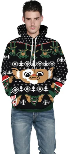 Vista 3 de Grace's Secret - Sudadera fea de Navidad estampados 3D unisex con capucha y bolsillo canguro