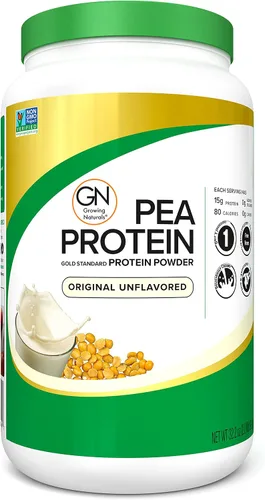 Vista 11 de Growing Naturals Polvo de proteína de guisante crudo, proteína vegana a base de plantas, BCAA, baja en carbohidratos, baja en azúcar, potencia
