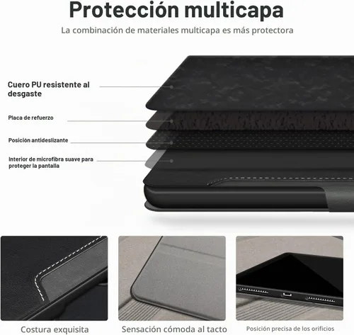 Vista 6 de Antbox Funda para iPad (A16) 11ª Generación 11'' 2025/iPad 10ª Generación 10.9'' 2022 con Soporte Integrado para Lápiz Función de Encendido/Apagado