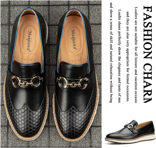 Vista 5 de Meijiana Zapatos Oxford para hombre, zapatos ligeros de moda, zapatos casuales de negocios