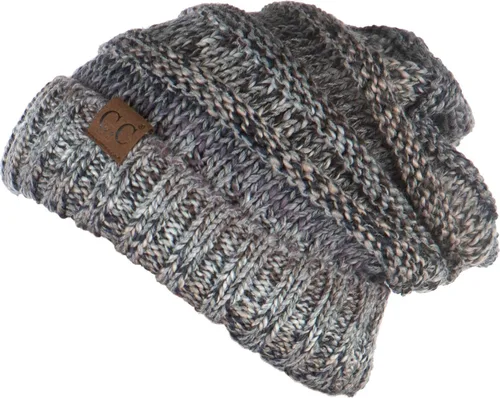 Vista 2 de Funky Junque Gorro holgado de punto trenzado de gran tamaño, grueso, suave, de gran