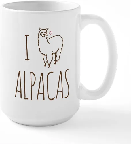 Vista 26 de CafePress Alpaca For Christmas Large Mug 15 oz (444 ml) Ceramic Coffee Mug