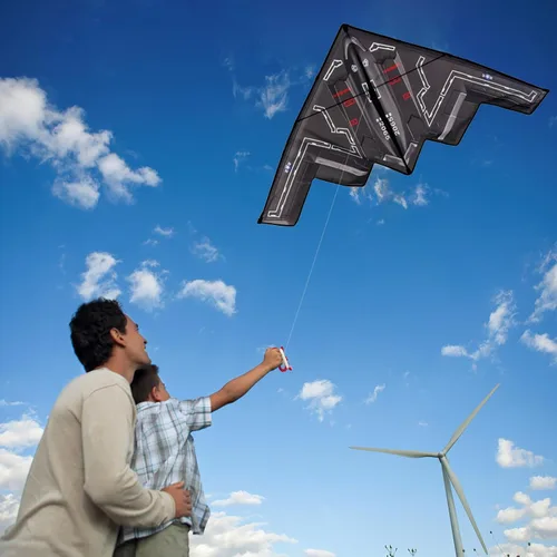 Vista 3 de Hengda Kite Cometa de avión de combate, para niños y adultos, fácil