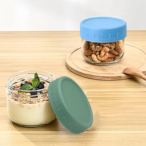Vista 5 de stablerice 3 tamaños de recipiente de aderezo para ensaladas, condimento pequeño con tapas, tazas de salsa, mini frascos de condimentos con tapas, a