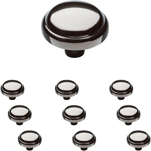 Vista 8 de Franklin Brass Paquete de 10 pomos de gabinete de hongos de níquel satinado para cocina, tiradores de cajones, aparadores, puerta de armario