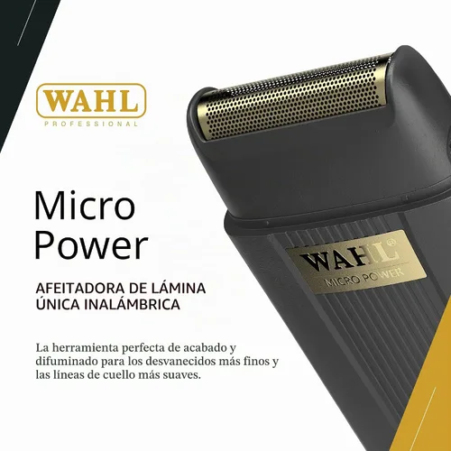 Vista 2 de Wahl Professional Micro Power Shaver, lámina de acabado ultra-cercada inalámbrica para aseo preciso, tiempo de ejecución de 2 horas