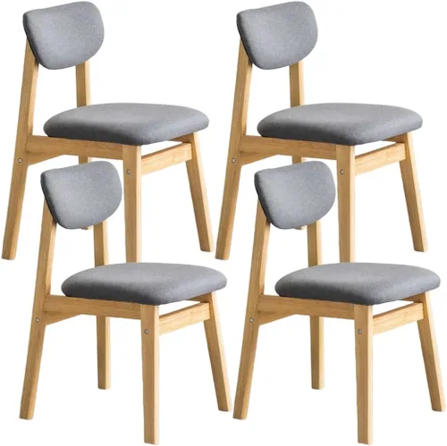 Vista 29 de YVYKFZD Dining Chairs Set, Solid Wood Kitchen Chairs, Upholstered Dining Room Chair with Curved Backrest, Living Room Chair with Removable Fabric