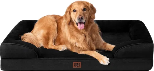 Vista 22 de EHEYCIGA – Cama ortopédica impermeable para perros pequeños, de espuma viscoelástica tipo caja de huevos, con bordes elevados y base antideslizante