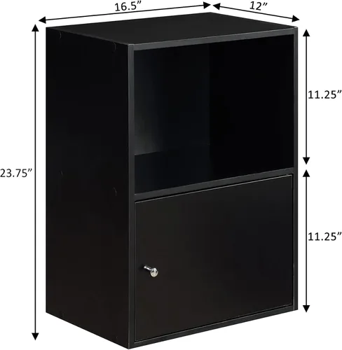 Vista 3 de Convenience Concepts Xtra Storage, armario de 1 puerta, color negro