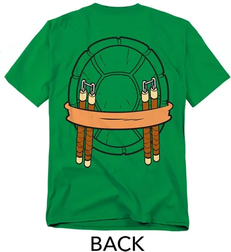 Vista 3 de TMNT - Camiseta unisex para adultos con estampado frontal y trasero clásico Michelangelo