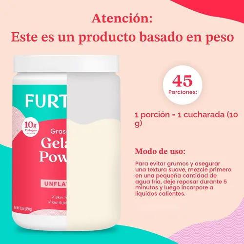 Vista 7 de Further Food Polvo de Gelatina Premium – Sin sabor, de cuero de res alimentado con pasto y criado en pastizales, sin OGM, sin azúcar, apto para Keto