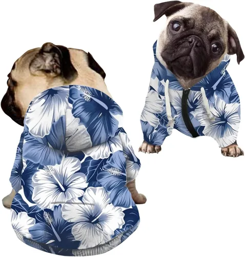 Vista 36 de Howilath Sudaderas con la bandera estadounidense para perros medianos, abrigo de invierno con diseño de pata de cachorro, ropa cálida con capucha