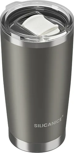 Vista 22 de Vaso higiénico aislado al vacío de acero inoxidable de 20 onzas con tapa fácil de poner y quitar – Deslizador extraíble, taza de viaje de doble