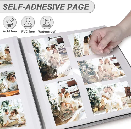 Vista 2 de Álbum de fotos autoadhesivo con páginas para fotos de 4x6, 5x7, 8x10, álbumes de recortes magnéticos con páginas adhesivas, libros con un bolígrafo