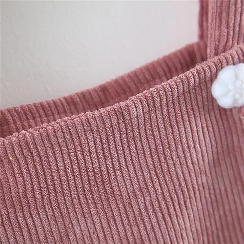 Vista 7 de Camiseta de manga larga con cuello de encaje y tirantes a rayas para niñas