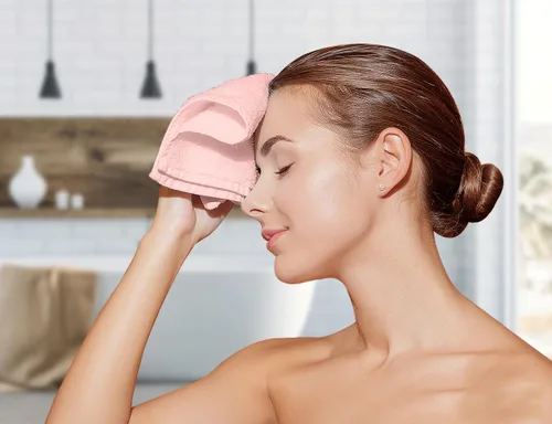 Vista 2 de Avalon Towels Wash Cloths for Showering 24 Pack Face Towels 100% Cotton Baby Pink Washcloths 12x12 Wash Rags, Facial Towel, Fingertip Towel,Bath Rags