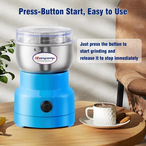 Vista 4 de Moongiantgo Molinillo de café eléctrico, mini molinillo de especias, molinillo rápido de 200 W, 10 segundos, molino de grano seco para especias