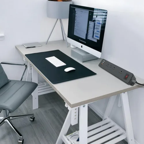 Vista 7 de Regleta de alimentación de montaje en pared de 9 salidas con USB C HdcTek Extensor de salida de doble cara, puertos USB-A de carga rápida y 1 puerto