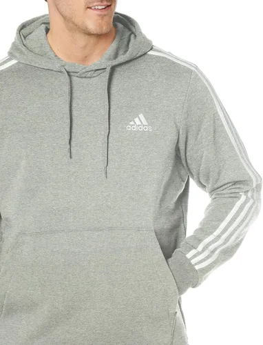 Vista 2 de adidas Sudadera con capucha Essentials Fleece con 3 rayas para hombre