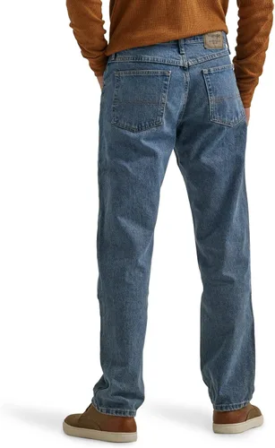 Vista 3 de Wrangler Authentics Jeans clásicos para hombre, corte holgado, con 5bolsillos, de algodón