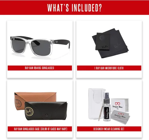 Vista 57 de Ray-Ban RB4165 JUSTIN Sunglasses For Men For Women+BUNDLE with ACCESSORY EYEWEAR KIT