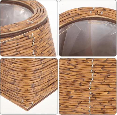Vista 9 de OSALADI Cesta tejida de ratán para plantas, cesta de almacenamiento decorativa duradera hecha a mano